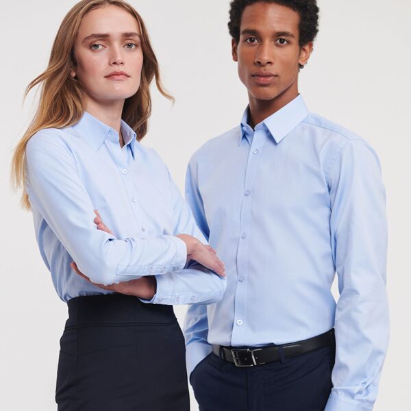 Russell Athletic Collection Long Sleeve Herringbone Shirt Thumbnail